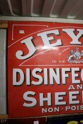 Jeyes Disinfectants and Sheep Dip Enamel Advertising Sign