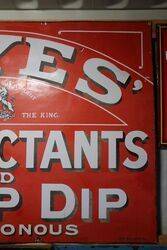 Jeyes Disinfectants and Sheep Dip Enamel Advertising Sign