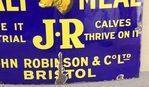 John Robinson Calf Meal Farming Enamel Sign 