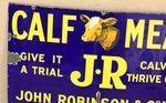 John Robinson Calf Meal Farming Enamel Sign 