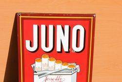 Juno Pictorial Enamel Advertising Sign