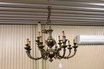 Large 12 Branch Brass Chandelier 