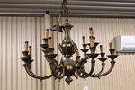 Large 12 Branch Brass Chandelier 