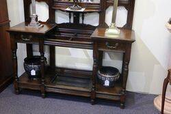 Large Antique Victorian Solid Oak Hallstand 