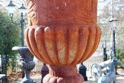 Large Athens  Cast Iron Urn On Base 