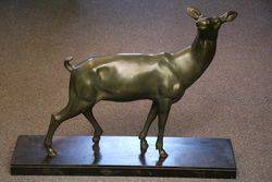 Large Bronze Doe by Irenee Rochard