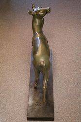 Large Bronze Doe by Irenee Rochard