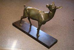 Large Bronze Doe by Irenee Rochard