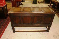 Large C20th Well Carved Four Panel Coffer on Stand 