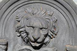 Large Cast Iron Lion Head Wall Fountain