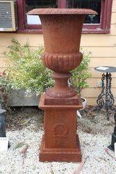 Large Cast Iron Romano Urn + Base 