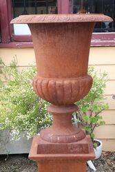 Large Cast Iron Romano Urn + Base 