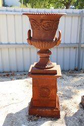 Large Dorchester Cast Iron Urn And Base 