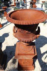 Large Dorchester Cast Iron Urn And Base 