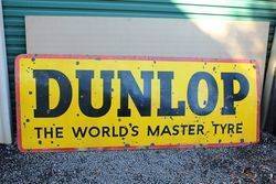 Large Dunlop Worlds Master Tyre Enamel Advertising Sign