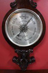 Large Early C20th Banjo Barometer 