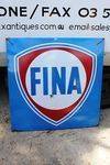 Large Fina Petrols Enamel Advertising Sign 