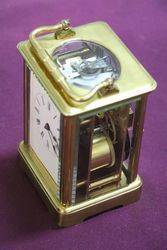 Large French Brass Carriage ClockHalf+One hour 8 Day  