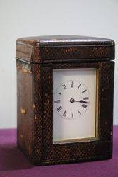Large French Brass Carriage ClockHalf+One hour 8 Day  