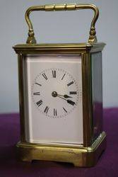 Large French Brass Carriage ClockHalf+One hour 8 Day  