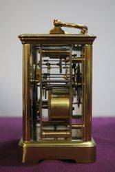 Large French Brass Carriage ClockHalf+One hour 8 Day  