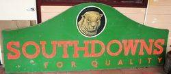 Large Masonite Southdowns Pictorial Advertising Sign