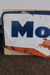 Large Mobil Enamel Advertising Sign Vacuum Oil Company 