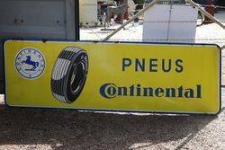 Large Pneus Continental Tyre  Enamel Advertising Sign