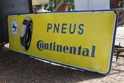 Large Pneus Continental Tyre  Enamel Advertising Sign