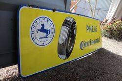 Large Pneus Continental Tyre  Enamel Advertising Sign