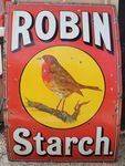 Large Robin Starch Enamel Sign