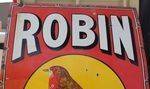 Large Robin Starch Enamel Sign