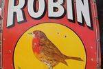 Large Robin Starch Enamel Sign