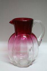 Large Victorian Ruby Tipped Jug 
