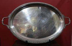 Large Victorian Silver Plated Tray 
