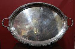 Large Victorian Silver Plated Tray 