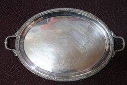 Large Victorian Silver Plated Tray 