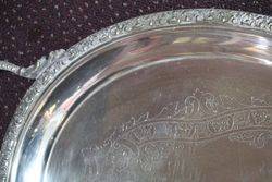 Large Victorian Silver Plated Tray 