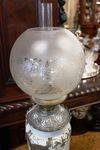 Late 19th Century Glass And Metal Oil Lamp 