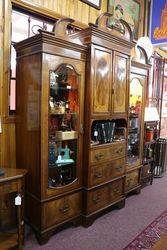 Late 19th Century Mahogany + Satinwood RobeCabinet inlaid