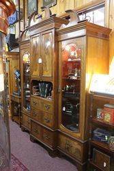 Late 19th Century Mahogany + Satinwood RobeCabinet inlaid