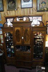 Late 19th Century Mahogany + Satinwood RobeCabinet inlaid