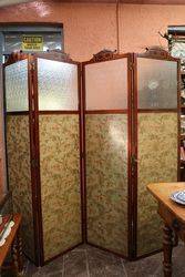 Late 19th Century Mahogany inlaid 4 Fold Dressing screen