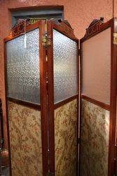 Late 19th Century Mahogany inlaid 4 Fold Dressing screen