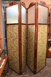 Late 19th Century Mahogany inlaid 4 Fold Dressing screen