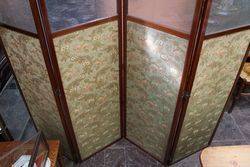 Late 19th Century Mahogany inlaid 4 Fold Dressing screen