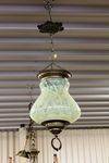 Late 19th Century Vaseline Glass Hall Lamp