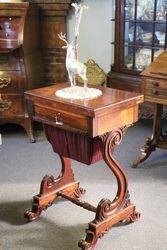 Late Regency Rosewood Ladies Works   Games Table