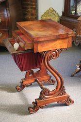 Late Regency Rosewood Ladies Works   Games Table