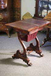 Late Regency Rosewood Ladies Works   Games Table